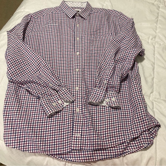 Johnston & Murphy Red and Blue Check Button Up Shirt - Picture 12 of 13